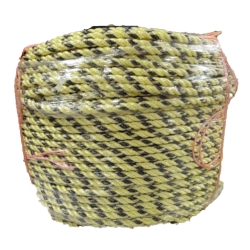 BLUE STEEL FLOATING CRAB ROPE - OREGON COLORS YELLOW/BLACK 3/8"