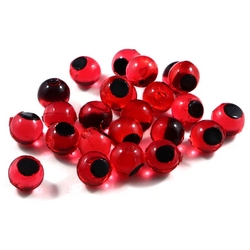 SOFT BEADS RD/BK 14MM (12/PK)