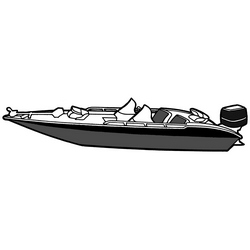 WIDE BASS BOAT COVER P10 20'6"