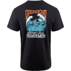 SUPPORT FISHERMEN SS T-SHIRTS - BLACK