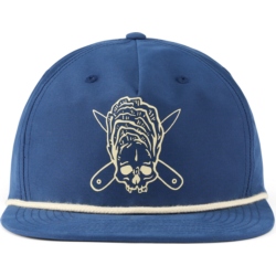 TRUCKER HAT WITH ZERO SHUCKS ROPE PATCH - BLUE ABYSS