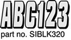 LETTER/NUMBER KT OUTLINED SI/BK