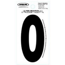 NUMBER '0' DIE-CUT BLACK 3"