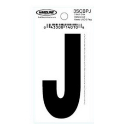 LETTER 'J' DIE-CUT BLACK 3"