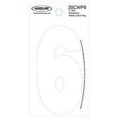 NUMBER '6' DIE-CUT WHITE 3"