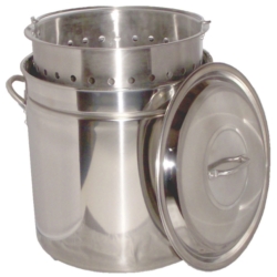 SS COOKING POT W/BASKET 62QT