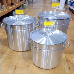 ALUMINUM COOKING POTS W/BASKET