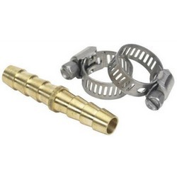BRASS HOSE MENDER 5/16" W/CLAMPS