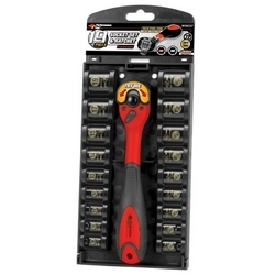 SOCKET SET BLACK 3/8"DR (19/PC)