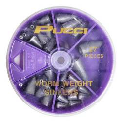 WORM WEIGHT SINKER ASST. 27/PC