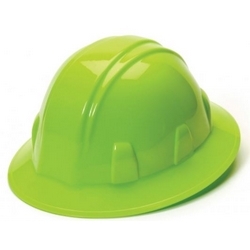 FULL BRIM HARD HAT HI VIS GREEN