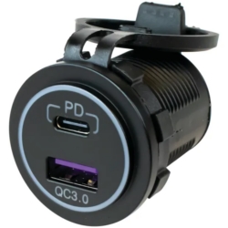 USB C POWER SOCKET DUAL ROUND