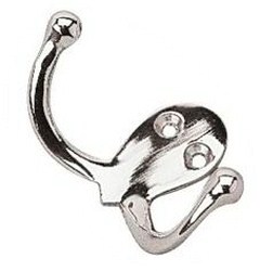 COAT HOOK DOUBLE CHR BRS