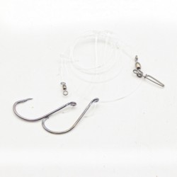 TWO HOOK BARE DROP RIG 6/0 60LB