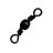BARREL SWIVELS BLACK 1 (12/PK)