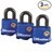 PADLOCK THERMOPLSTC 1-9/16" 3/PK