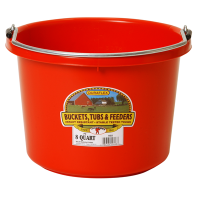 Duraflex Red Plastic Bucket - 8 QT