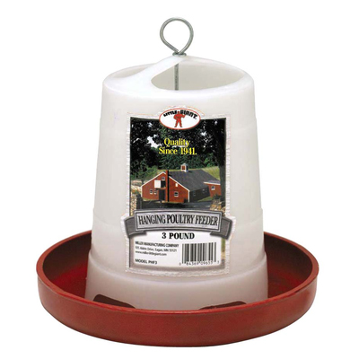 Plastic Hanging Poultry Feeder - 3 LB