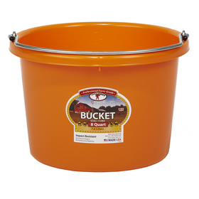 Duraflex Orange Plastic Bucket - 8 QT