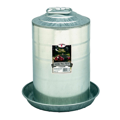 Double Wall Metal Poultry Fount - 3 GAL