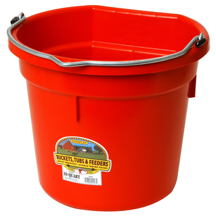 Duraflex Red Flatback Plastic Bucket - 20 QT