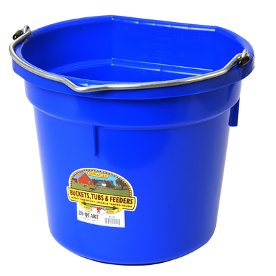 Duraflex Blue Flatback Plastic Bucket - 20 QT