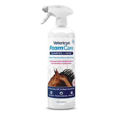 Vetericyn FoamCare Equine Shampoo & Shine - 32 OZ