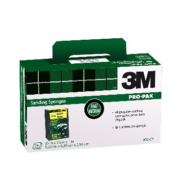 3M FINE/MED SAND SPONGE 4" 24PK