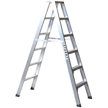 ALUM. LADDER STEPS 2 SIDED 4'