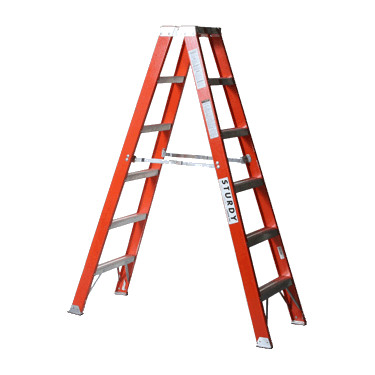 FIBERGLASS STEPLADDER 2 SIDE 12'