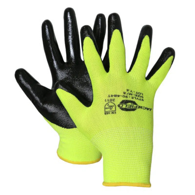 POLYESTER GLOVE NITRILE PALM - L