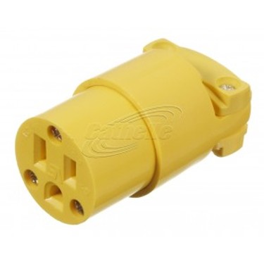 3-WIRE FEMALE PLUG 125V YELLOW