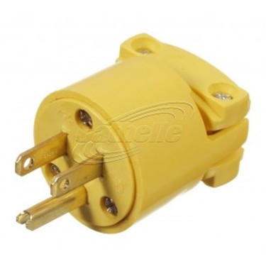 3-WIRE MALE PLUG 125V YELLOW