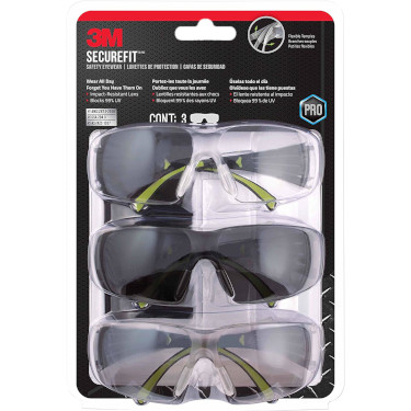 3M PRO SAFETY GLASSES - 3PK