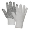KNIT GLOVE - GREY WITH PVC DOTS