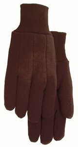 Glove, Midwest Brown Jersey With Knit Cuff Large