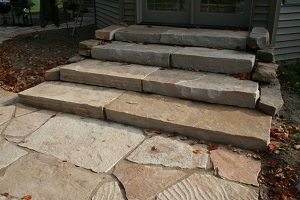 Natural Stone, Highland Brown 18X48 Snapped Step