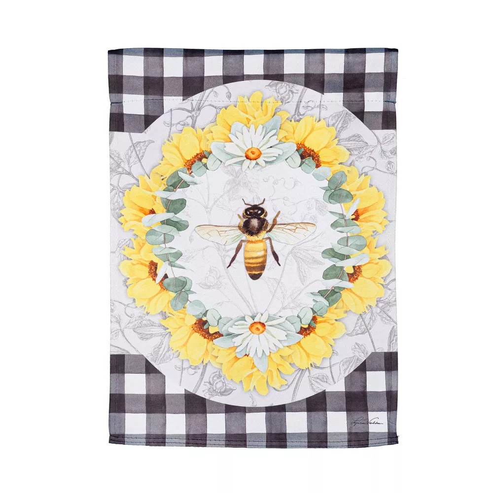 House Flag Honeybee And Flowers