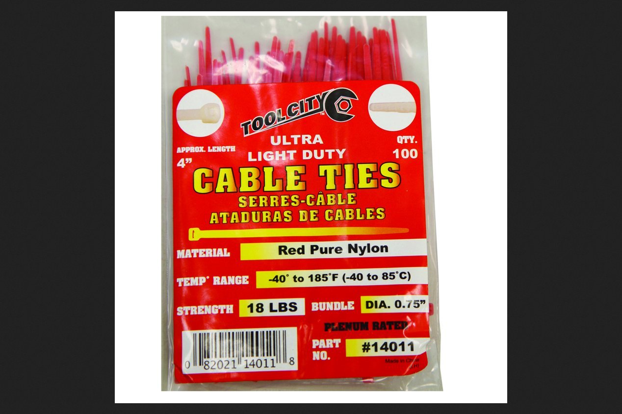 CABLE TIE RED 4" 18# 100ct ULD