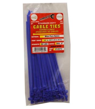 CABLE TIE BLU 8" 50# 100ct SD