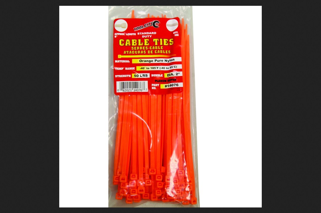 CABLE TIE ORG 8" 50# 100ct SD