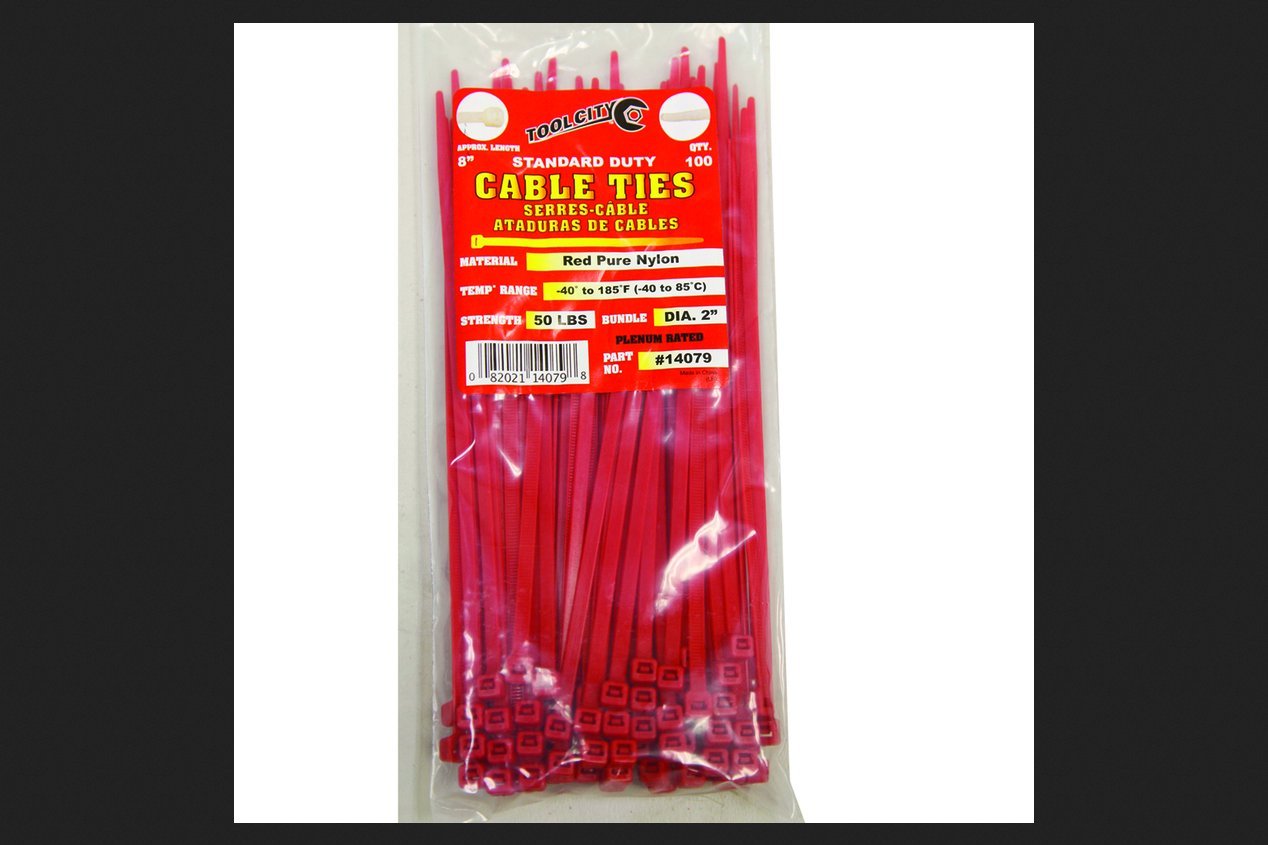 CABLE TIE RED 8" 50# 100ct SD