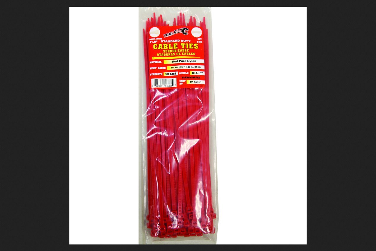 CABLE TIE RED 11.8" 50# 100ct SD