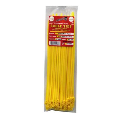 CABLE TIE YEL 11.8" 50# 100ct SD