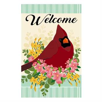 Garden Flag Welcome Cardinal