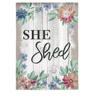 Garden Flag She Shed Suede