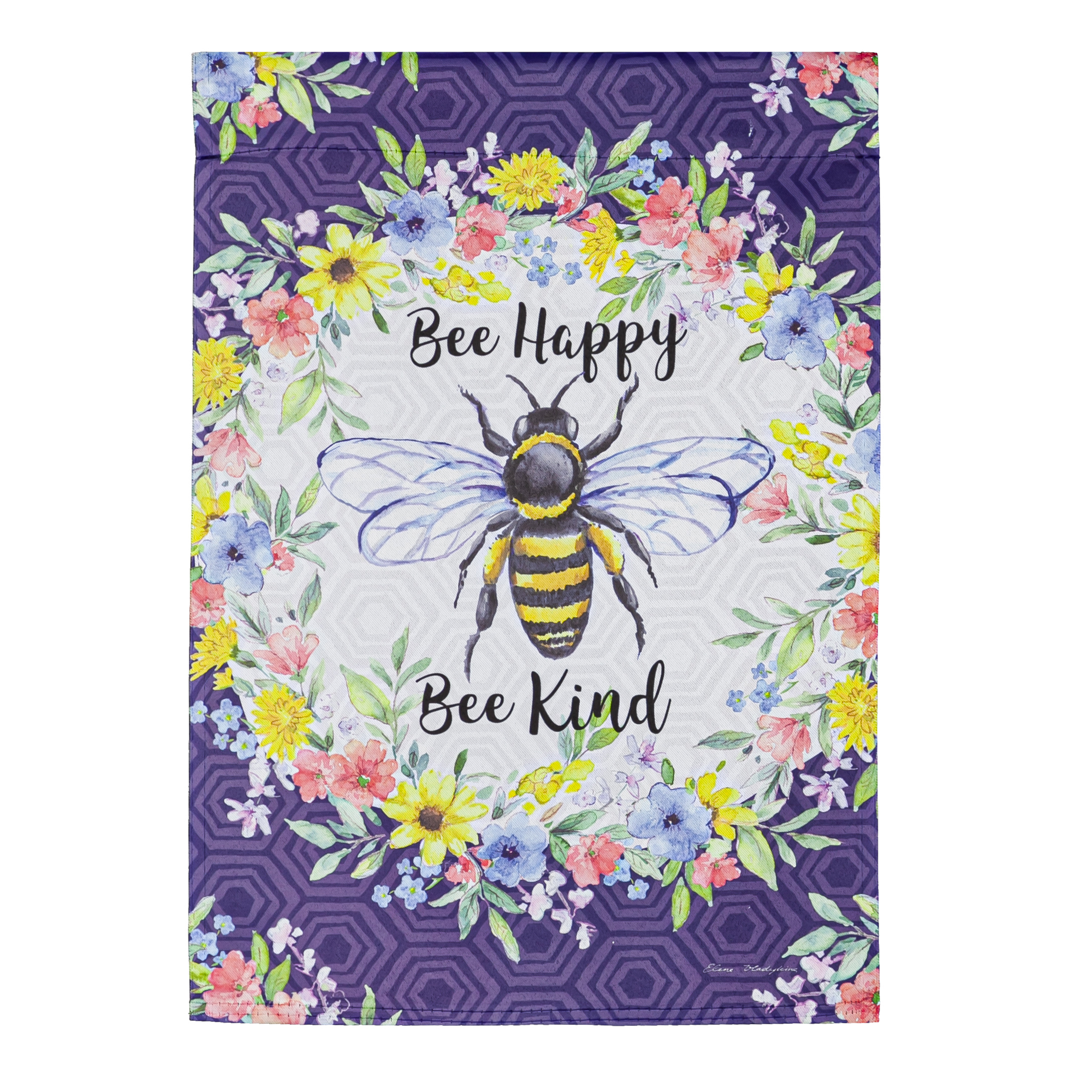 Garden Flag Bee Kind Suede