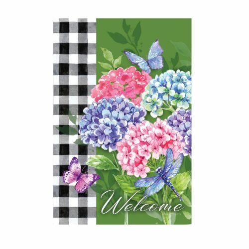 Garden Flag Hydrangea Checks