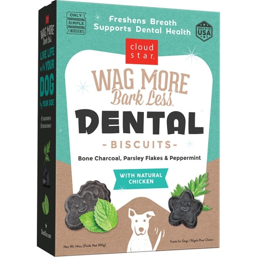 14oz Wag More Dental Treats Chicken & Charcoal