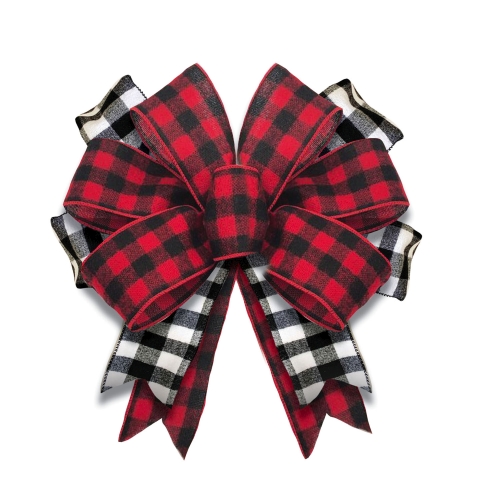 Bow Buffalo Check Red Blk Wht